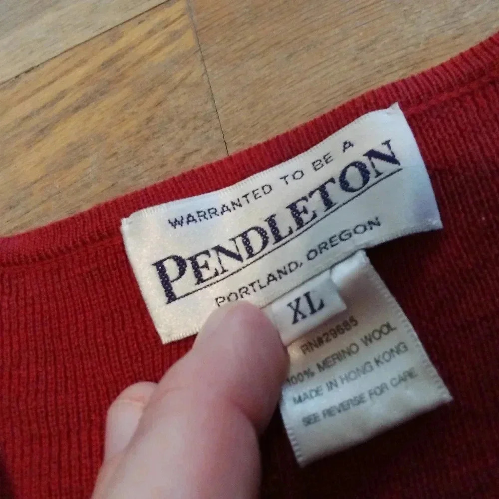Pendleton Red Button Front Cardigan Womens Size XL - Picture 5 of 9